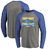 Golden State Warriors Fanatics Branded 2018 Western Conference Champions Catch and Shoot Tri-Blend Long Sleeve Raglan T-Shirt - Heather Gray,baseball caps,new era cap wholesale,wholesale hats